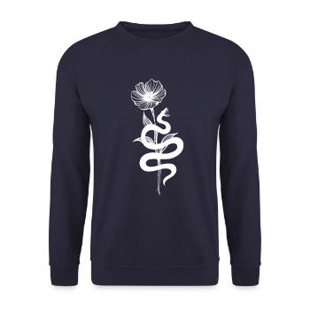Schlange - Snake - Unisex Pullover - Navy - Vorne - Alina (178cm) & Michal (187cm)