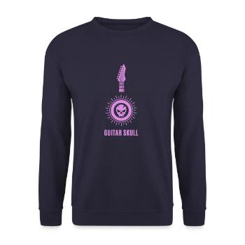 Gitarre - Guitar / Guitar Skull - Unisex Sweatshirt - navy - Front - Alina (178cm) & Michal (187cm)