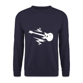 Guitar - Guitar / E-Guitar / Heavy Metal - Unisex Sweatshirt - navy - Front - Alina (178cm) & Michal (187cm)