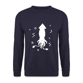 Tintenfisch - Octopus / Krake - Sepia / Tierfreund - Unisex Pullover - Navy - Vorne - Alina (178cm) & Michal (187cm)