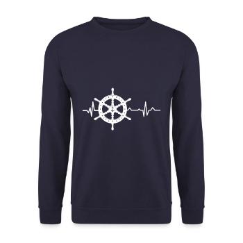 Heartbeat - Heartbeat / Captain - Volant - Sweat-shirt Unisexe - marine - Devant - Alina (178cm) & Michal (187cm)