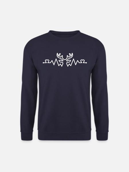 Deer Heart Rate and Hearts - Unisex Sweatshirt - navy