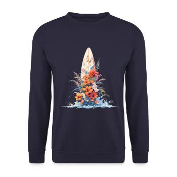 Mikakujumi Wakeboard with Flowers - Unisex Sweatshirt - navy - Front - Alina (178cm) & Michal (187cm)