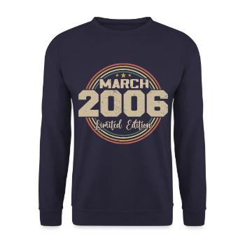 Awesome seit März 2006 Geburtstag 2006 Geschenk - Unisex Pullover - Navy - Vorne - Alina (178cm) & Michal (187cm)