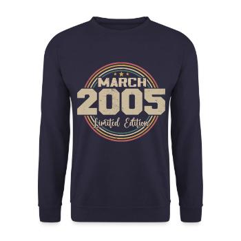 Awesome seit März 2005 Geburtstag 2005 Geschenk - Unisex Pullover - Navy - Vorne - Alina (178cm) & Michal (187cm)
