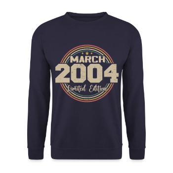 Awesome seit März 2004 Geburtstag 2004 Geschenk - Unisex Pullover - Navy - Vorne - Alina (178cm) & Michal (187cm)