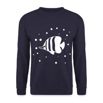 Fish Aquarium Marine Nature Conservation - Unisex Sweatshirt - navy - Front - Alina (178cm) & Michal (187cm)