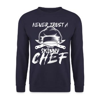 Chef Chef Chefs Kitchen Funny saying - Unisex Sweatshirt - navy - Front - Alina (178cm) & Michal (187cm)