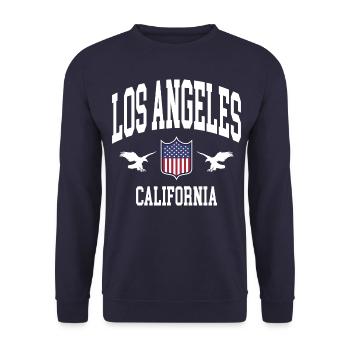 Los Angeles - Unisex Sweatshirt - navy - Front - Alina (178cm) & Michal (187cm)