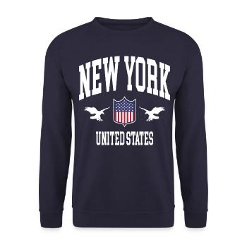 New York - Sweat-shirt Unisexe - marine - Devant - Alina (178cm) & Michal (187cm)