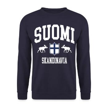 Finland - Unisex Sweatshirt - navy - Front - Alina (178cm) & Michal (187cm)