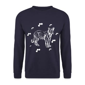 Cheetah - Africa Safari Nature Conservation - Unisex Sweatshirt - navy - Front - Alina (178cm) & Michal (187cm)