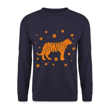 Tigres - Afrique - Nature sauvage - Conservation de la nature - Sweat-shirt Unisexe - marine - Devant - Alina (178cm) & Michal (187cm)