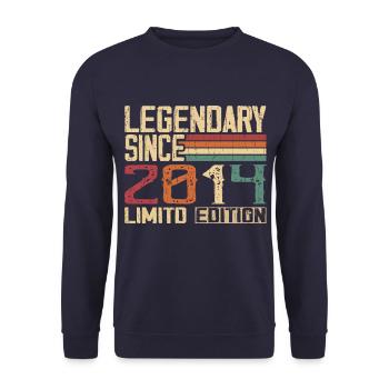 Original 2014 Vintage Birthday Gift 2014 - Unisex Sweatshirt - navy - Front - Alina (178cm) & Michal (187cm)