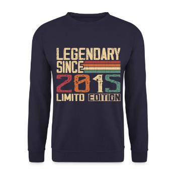 Original 2015 Vintage Birthday Gift 2015 - Unisex Sweatshirt - navy - Front - Alina (178cm) & Michal (187cm)