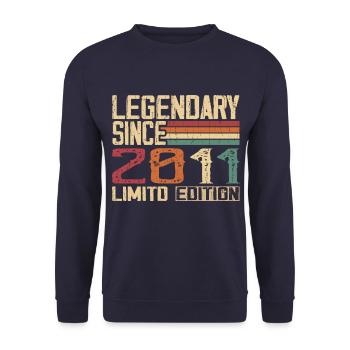 Original 2011 Vintage Birthday Gift 2011 - Unisex Sweatshirt - navy - Front - Alina (178cm) & Michal (187cm)