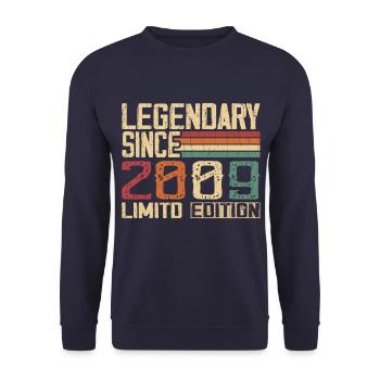 Original 2009 Vintage Geburtstagsgeschenk 2009 - Unisex Pullover - Navy - Vorne - Alina (178cm) & Michal (187cm)