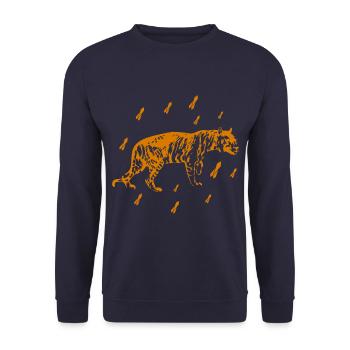 Tigre - Afrique - Nature sauvage - Safari - Conservation de la nature - Sweat-shirt Unisexe - marine - Devant - Alina (178cm) & Michal (187cm)