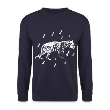 Tigre - Afrique - Nature sauvage - Safari - Conservation de la nature - Sweat-shirt Unisexe - marine - Devant - Alina (178cm) & Michal (187cm)