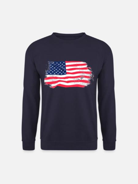 USA Flag - Vintage Look - Unisex Pullover - Navy