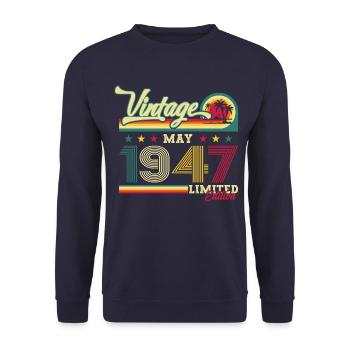 Original Juin 1947 Millésime 1947 Anniversaire 1947 - Sweat-shirt Unisexe - marine - Devant - Alina (178cm) & Michal (187cm)