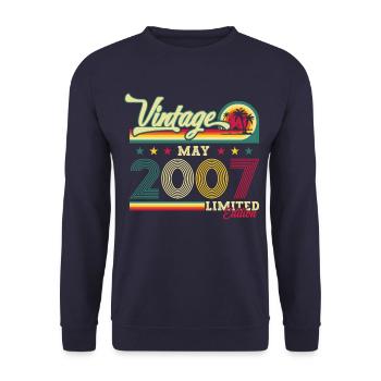 Original June 2007 Vintage 2007 59th Birthday - Unisex Sweatshirt - navy - Front - Alina (178cm) & Michal (187cm)
