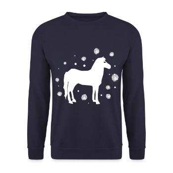 Horse - Riding Equestrian Stallion Ross Mare - Unisex Sweatshirt - navy - Front - Alina (178cm) & Michal (187cm)