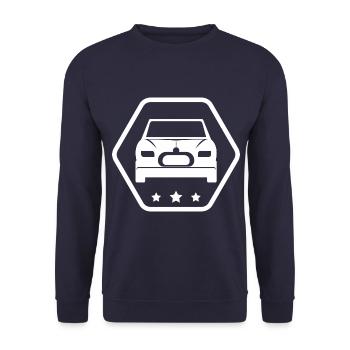 Auto - Wagen - Automobile - Style - Unisex Pullover - Navy - Vorne - Alina (178cm) & Michal (187cm)