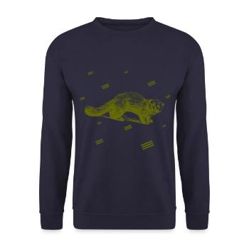 Ratte - Nagetier - Unisex Pullover - Navy - Vorne - Alina (178cm) & Michal (187cm)