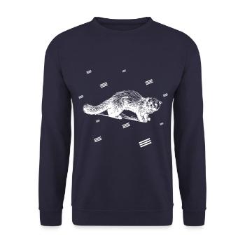 Ratte - Nagetier - Unisex Pullover - Navy - Vorne - Alina (178cm) & Michal (187cm)