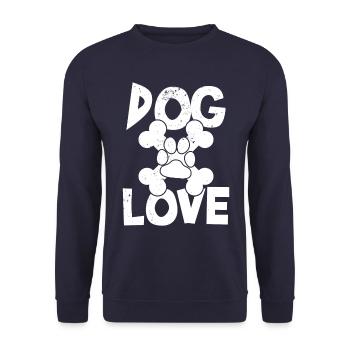 Hundeliebe-Hundespruch - Unisex Pullover - Navy - Vorne - Alina (178cm) & Michal (187cm)
