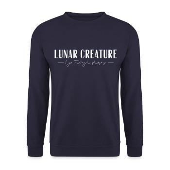 Lunar Creature - Reflector - Unisex Pullover - Navy - Vorne - Alina (178cm) & Michal (187cm)