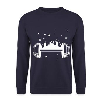 Bodybuilding Gewichtheben Fitness Workout - Unisex Pullover - Navy - Vorne - Alina (178cm) & Michal (187cm)