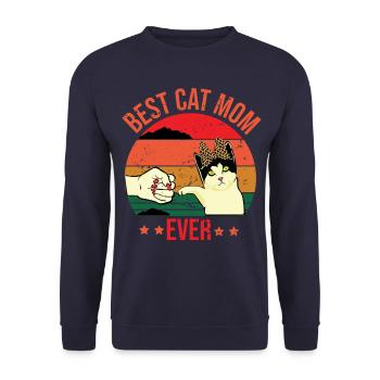 Best cat mom ever Design for a loving care mom - Sweat-shirt Unisexe - marine - Devant - Alina (178cm) & Michal (187cm)