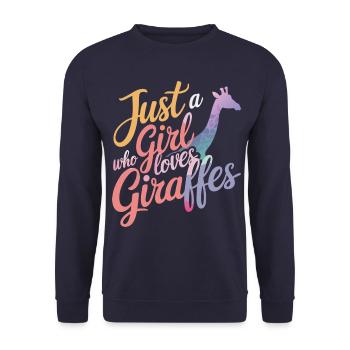 Giraffe Animal Africa Giraffes - Unisex Sweatshirt - navy - Front - Alina (178cm) & Michal (187cm)