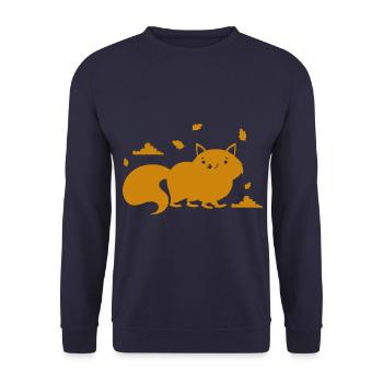 Fuchs - Tier - Zoo - Tierfreund - Naturschutz - Unisex Pullover - Navy - Vorne - Alina (178cm) & Michal (187cm)