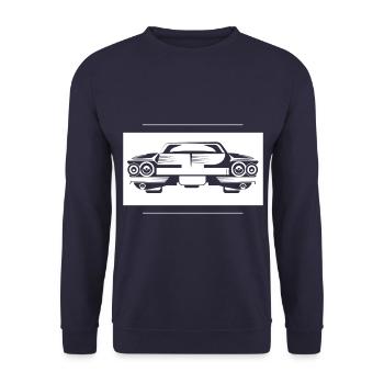 Cadillac - Car Classic Car Nostalgic USA Freedom - Unisex Sweatshirt - navy - Front - Alina (178cm) & Michal (187cm)
