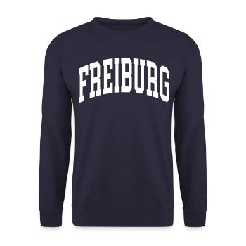 Fribourg - Unisex Sweatshirt - navy - Front - Alina (178cm) & Michal (187cm)