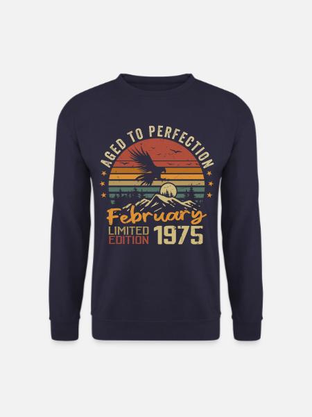 Né en Fevrier 1975 Anniversaire 1975 Février - Sweat-shirt Unisexe - marine