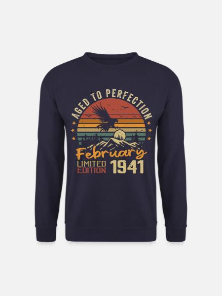 Geboren im Februar 1941. Geburtstag 1941, Februar - Unisex Pullover - Navy
