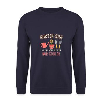 Gartenarbeit Gärtnerin Garten Oma - Unisex Pullover - Navy - Vorne - Alina (178cm) & Michal (187cm)