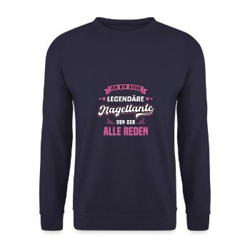 Nagelstudio Kosmetik Nageldesignerin Kosmetikerin - Unisex Pullover - Navy - Vorne - Alina (178cm) & Michal (187cm)
