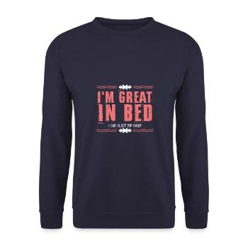 Sleep beautiful saying - Unisex Sweatshirt - navy - Front - Alina (178cm) & Michal (187cm)