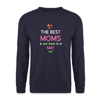 Die besten Mütter werden im Mai geboren - Unisex Pullover - Navy - Vorne - Alina (178cm) & Michal (187cm)