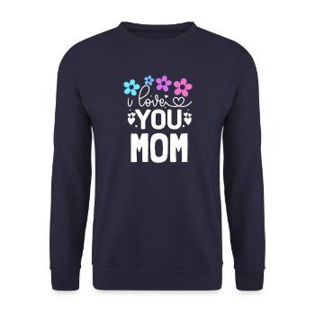 Ich hab dich lieb, Mama - Unisex Pullover - Navy - Vorne - Alina (178cm) & Michal (187cm)