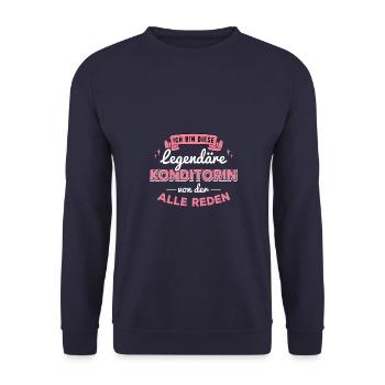 Backwarenverkäuferin Gebäck Konditorei Konditorin - Unisex Pullover - Navy - Vorne - Alina (178cm) & Michal (187cm)