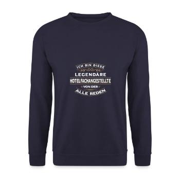 Hotelfachangestellte Hotelkauffrau Hotelfachfrau - Unisex Pullover - Navy - Vorne - Alina (178cm) & Michal (187cm)
