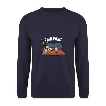 Maulwurf Nager Schlafen Faulwurf - Unisex Pullover - Navy - Vorne - Alina (178cm) & Michal (187cm)