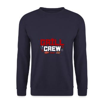 Grillparty Hobby Griller BBQ Grillen Grill Crew - Unisex Pullover - Navy - Vorne - Alina (178cm) & Michal (187cm)
