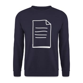 Described document with dog ear - Unisex Sweatshirt - navy - Front - Alina (178cm) & Michal (187cm)